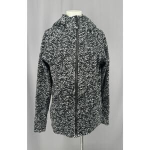 Lululemon Hoodie Womens Size 12 Black White Scuba Iced Wave Athletic Outdoor